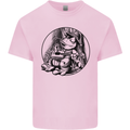 A Chilled Frog Playing the Guitar Guitarist Kids T-Shirt Childrens Light Pink