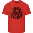 A Chilled Frog Playing the Guitar Guitarist Kids T-Shirt Childrens Red