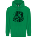 A Chilled Frog Playing the Guitar Guitarist Mens 80% Cotton Hoodie Irish Green