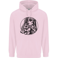 A Chilled Frog Playing the Guitar Guitarist Mens 80% Cotton Hoodie Light Pink