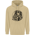 A Chilled Frog Playing the Guitar Guitarist Mens 80% Cotton Hoodie Sand