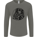 A Chilled Frog Playing the Guitar Guitarist Mens Long Sleeve T-Shirt Charcoal