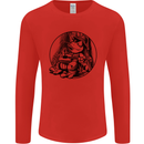 A Chilled Frog Playing the Guitar Guitarist Mens Long Sleeve T-Shirt Red