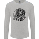 A Chilled Frog Playing the Guitar Guitarist Mens Long Sleeve T-Shirt Sports Grey