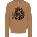 A Chilled Frog Playing the Guitar Guitarist Mens Sweatshirt Jumper Caramel Latte