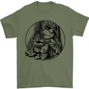 A Chilled Frog Playing the Guitar Guitarist Mens T-Shirt 100% Cotton Military Green