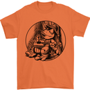 A Chilled Frog Playing the Guitar Guitarist Mens T-Shirt 100% Cotton Orange