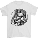 A Chilled Frog Playing the Guitar Guitarist Mens T-Shirt 100% Cotton White