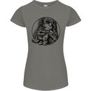 A Chilled Frog Playing the Guitar Guitarist Womens Petite Cut T-Shirt Charcoal