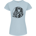 A Chilled Frog Playing the Guitar Guitarist Womens Petite Cut T-Shirt Light Blue