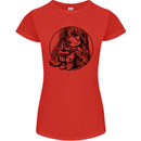 A Chilled Frog Playing the Guitar Guitarist Womens Petite Cut T-Shirt Red