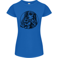 A Chilled Frog Playing the Guitar Guitarist Womens Petite Cut T-Shirt Royal Blue