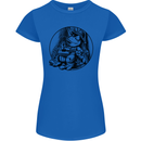 A Chilled Frog Playing the Guitar Guitarist Womens Petite Cut T-Shirt Royal Blue