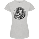 A Chilled Frog Playing the Guitar Guitarist Womens Petite Cut T-Shirt Sports Grey