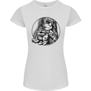 A Chilled Frog Playing the Guitar Guitarist Womens Petite Cut T-Shirt White