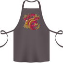 A Chinese Dragon Cotton Apron 100% Organic Dark Grey