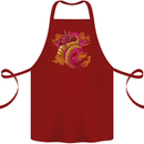 A Chinese Dragon Cotton Apron 100% Organic Maroon