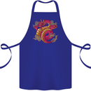 A Chinese Dragon Cotton Apron 100% Organic Royal Blue