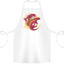 A Chinese Dragon Cotton Apron 100% Organic White