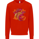 A Chinese Dragon Kids Sweatshirt Jumper Bright Red