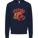 A Chinese Dragon Kids Sweatshirt Jumper Navy Blue