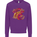 A Chinese Dragon Kids Sweatshirt Jumper Purple