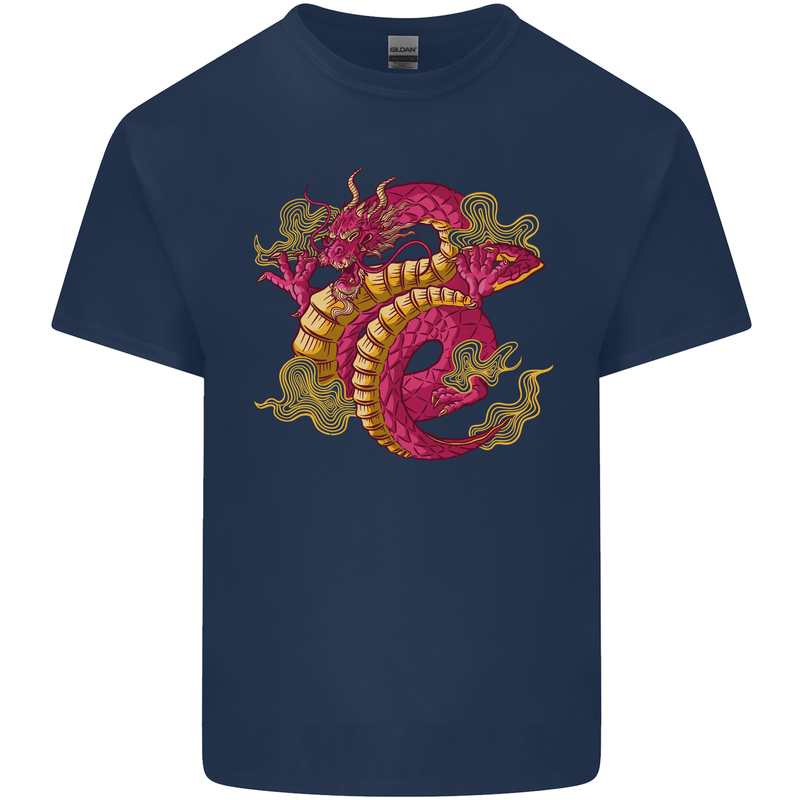 A Chinese Dragon Kids T-Shirt Childrens Navy Blue