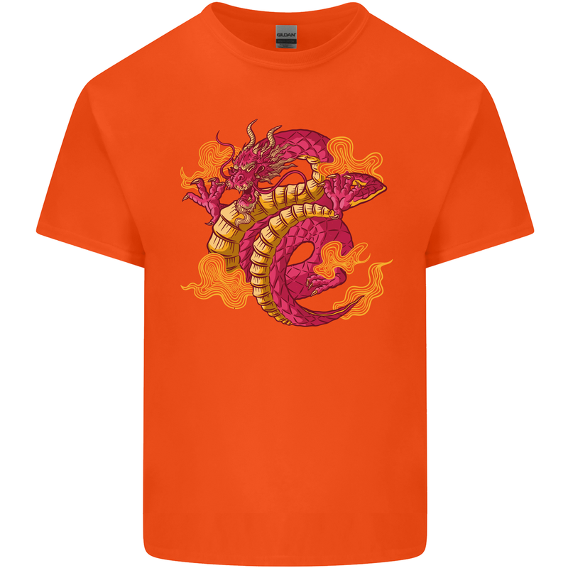 A Chinese Dragon Kids T-Shirt Childrens Orange