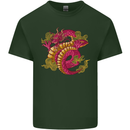 A Chinese Dragon Mens Cotton T-Shirt Tee Top Forest Green
