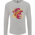 A Chinese Dragon Mens Long Sleeve T-Shirt Sports Grey