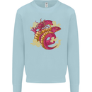 A Chinese Dragon Mens Sweatshirt Jumper Light Blue