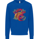 A Chinese Dragon Mens Sweatshirt Jumper Royal Blue