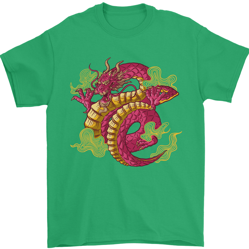 A Chinese Dragon Mens T-Shirt Cotton Gildan Irish Green