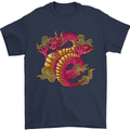 A Chinese Dragon Mens T-Shirt Cotton Gildan Navy Blue