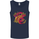 A Chinese Dragon Mens Vest Tank Top Navy Blue