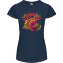A Chinese Dragon Womens Petite Cut T-Shirt Navy Blue