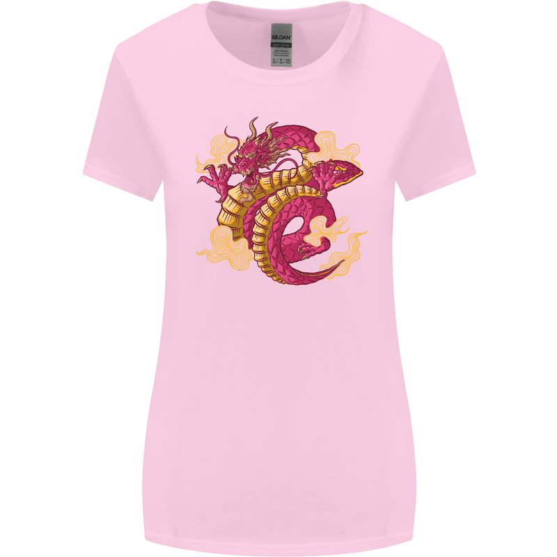 A Chinese Dragon Womens Wider Cut T-Shirt Light Pink