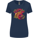 A Chinese Dragon Womens Wider Cut T-Shirt Navy Blue
