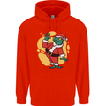 A Christmas Frog Dressed as Santa Claus Childrens Kids Hoodie Bright Red