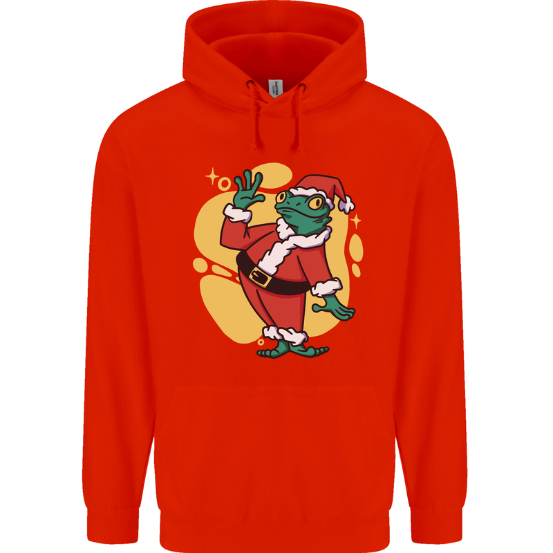 A Christmas Frog Dressed as Santa Claus Childrens Kids Hoodie Bright Red