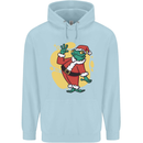 A Christmas Frog Dressed as Santa Claus Childrens Kids Hoodie Light Blue