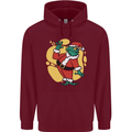 A Christmas Frog Dressed as Santa Claus Childrens Kids Hoodie Maroon