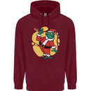 A Christmas Frog Dressed as Santa Claus Childrens Kids Hoodie Maroon