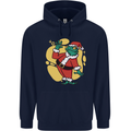 A Christmas Frog Dressed as Santa Claus Childrens Kids Hoodie Navy Blue