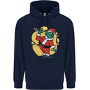 A Christmas Frog Dressed as Santa Claus Childrens Kids Hoodie Navy Blue