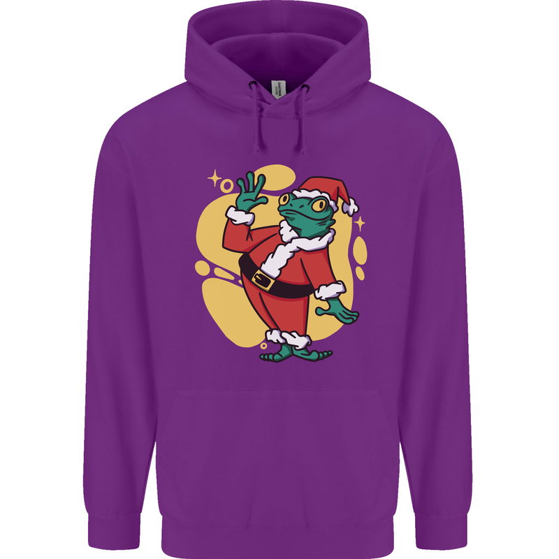 A Christmas Frog Dressed as Santa Claus Childrens Kids Hoodie Purple