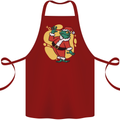 A Christmas Frog Dressed as Santa Claus Cotton Apron 100% Organic Maroon