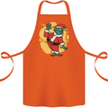 A Christmas Frog Dressed as Santa Claus Cotton Apron 100% Organic Orange