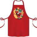 A Christmas Frog Dressed as Santa Claus Cotton Apron 100% Organic Red