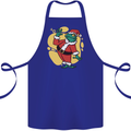 A Christmas Frog Dressed as Santa Claus Cotton Apron 100% Organic Royal Blue